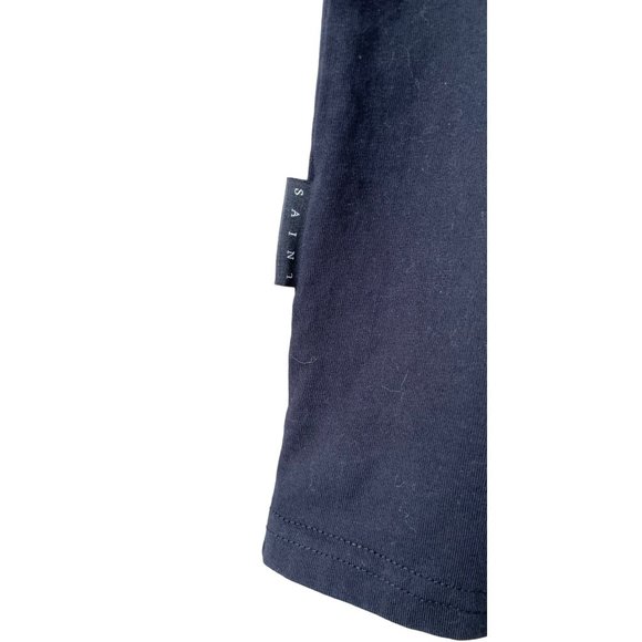 Saint Morta Men's Black Zip Neck Designer Short Sleeve Shirt - Picture 4 of 7